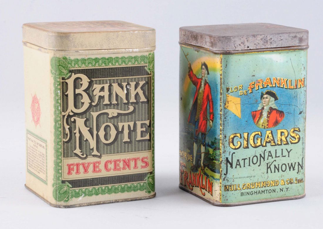 Lot of 2: Franklin & Bank Note Cigar Tins. (1 of 2)