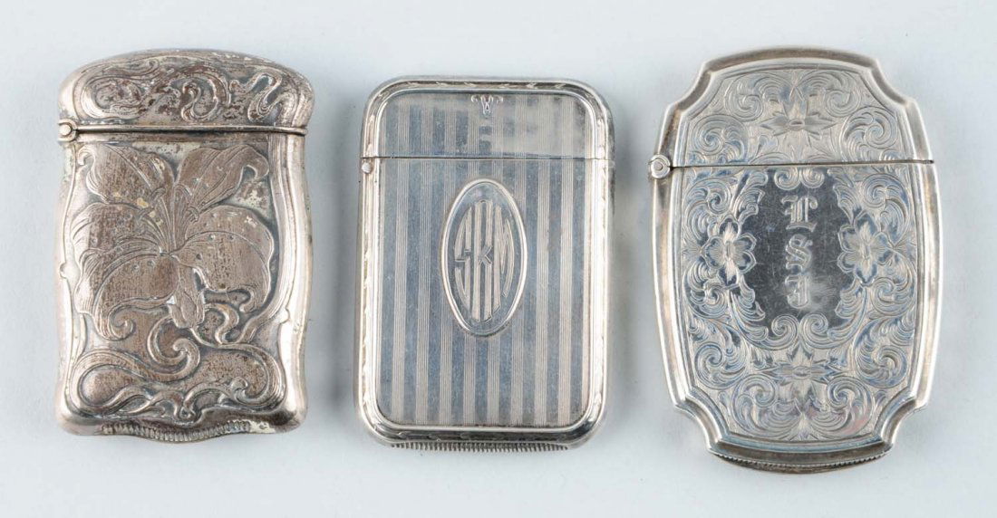 Lot Of 3: Sterling Silver Match Safes. (1 of 2)