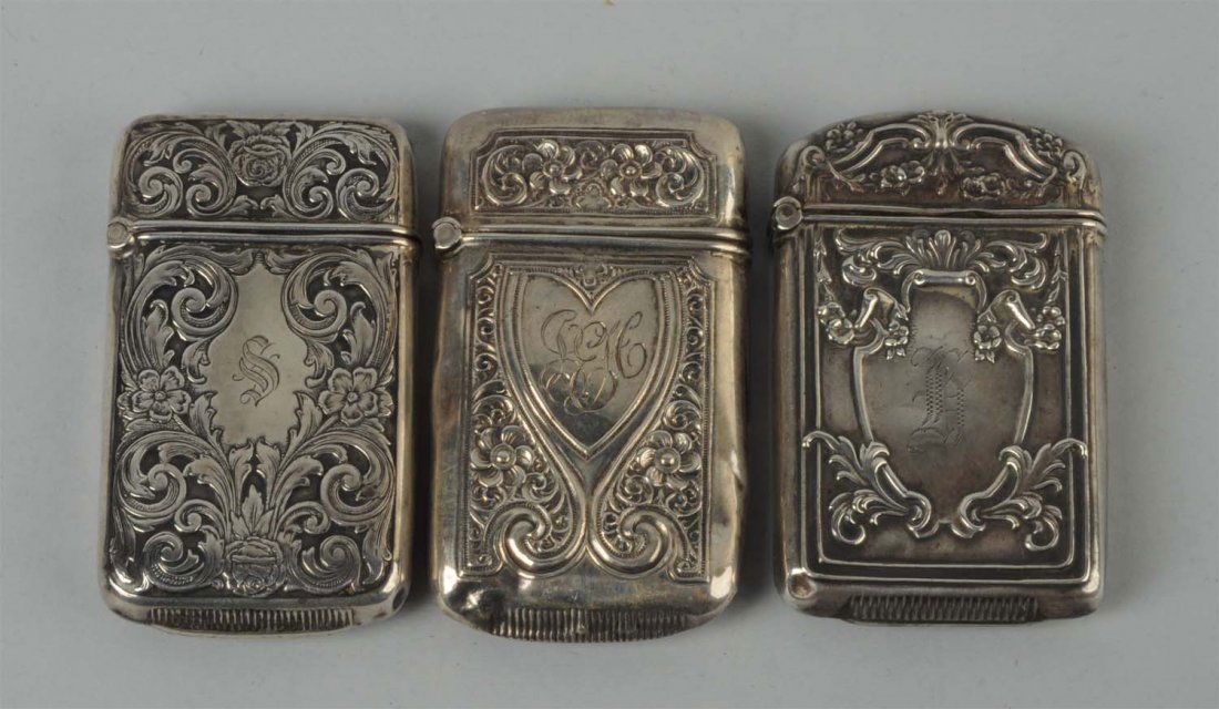 Lot Of 3: Sterling Silver Match Safes (1 of 2)