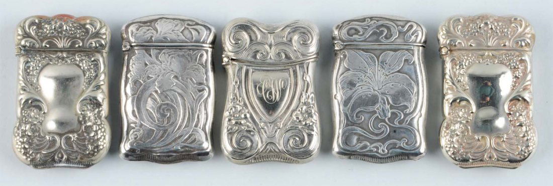 Lot Of 5: Sterling Silver Match Safes. (1 of 2)