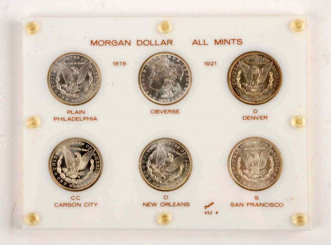 Lot Of 6: Morgan Silver Dollars. (1 of 2)