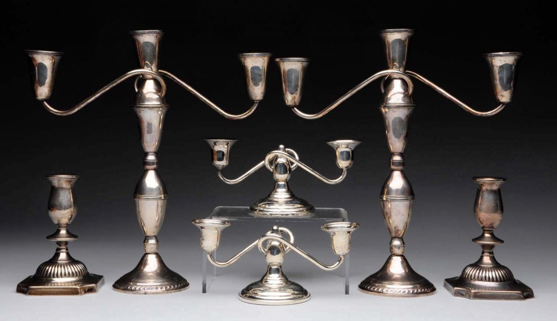 Lot Of 6: Weighted Sterling Candlestick Holders. (1 of 4)
