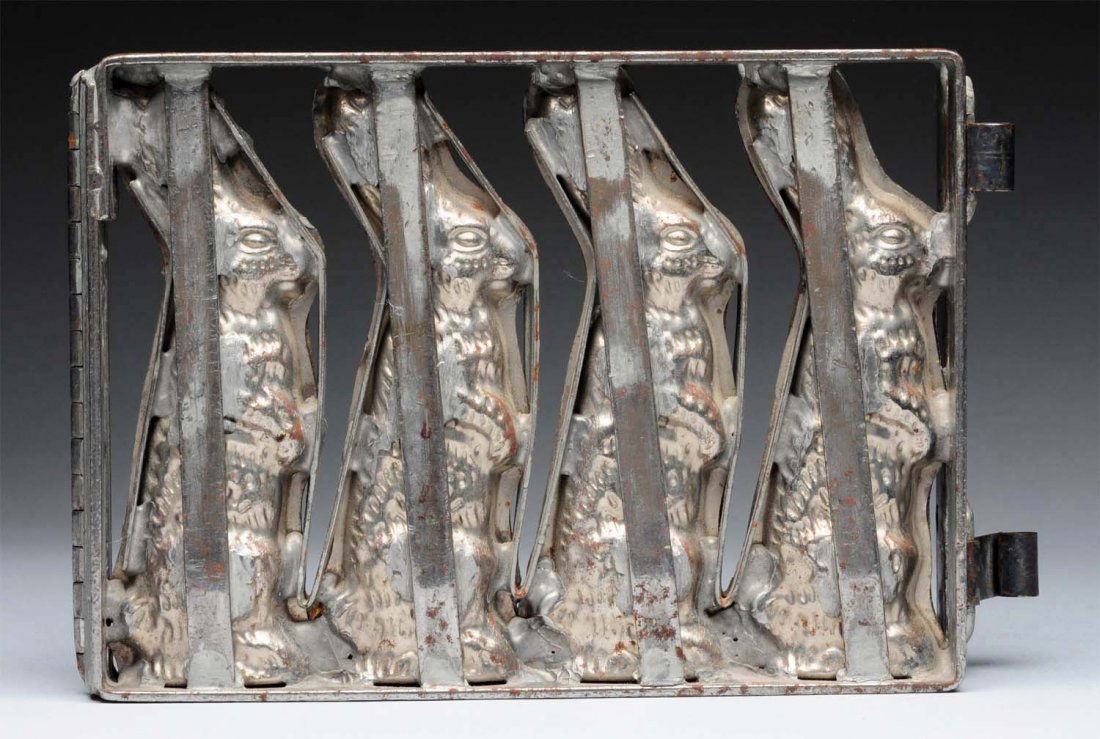 Early Chocolate Mold of Four Rabbits. (1 of 2)