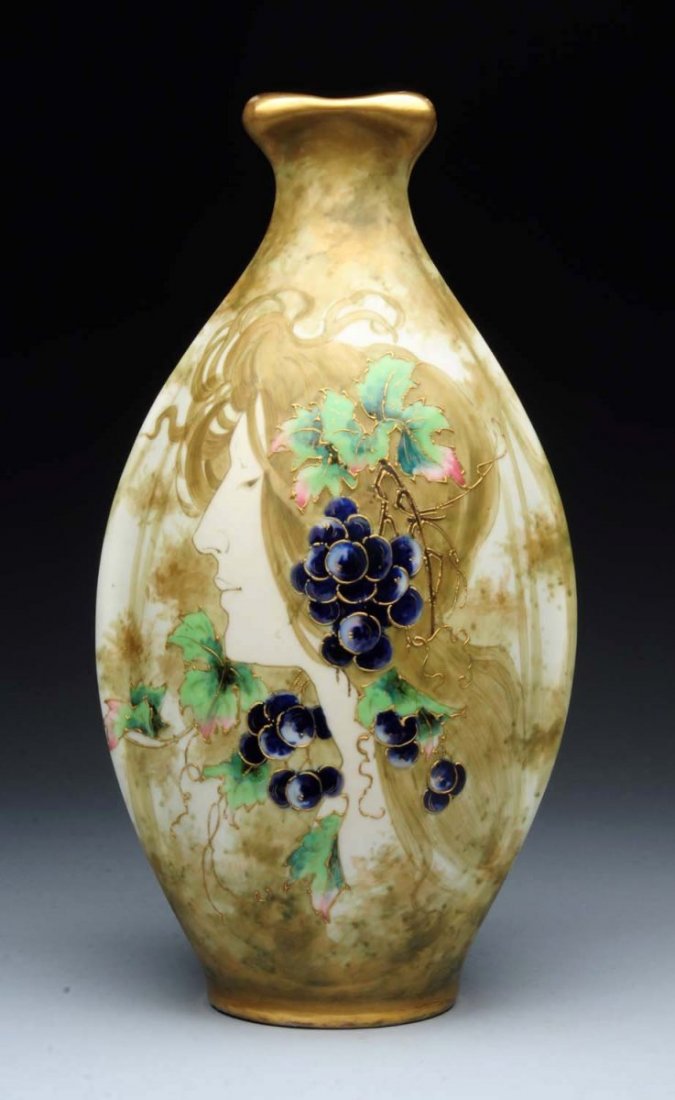 Amphora Ceramic Matte & Enameled Portrait Vase. (1 of 5)