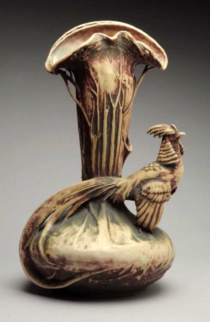Amphora Ceramic Stylized Pheasant Vase. (1 of 5)