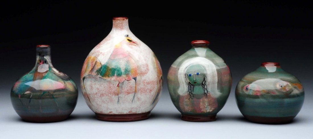 Lot Of 4: Pillin Vases. (1 of 2)