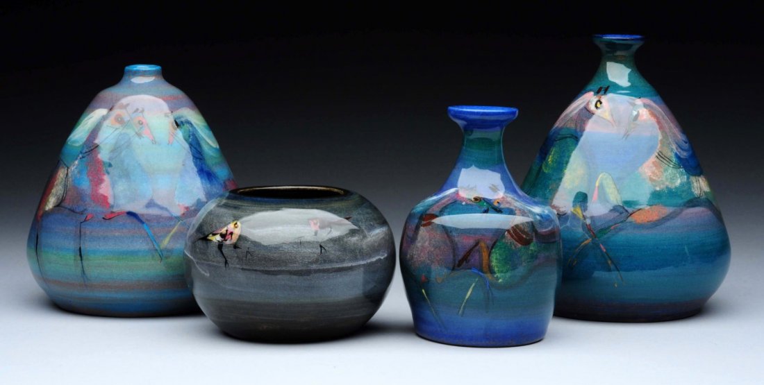 Lot Of 4: Pillin Vases. (1 of 2)