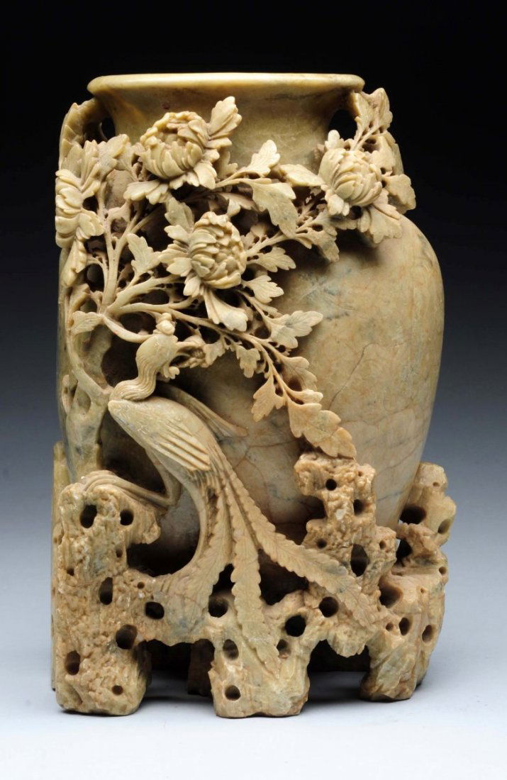 Large Oriental Soapstone. (1 of 4)