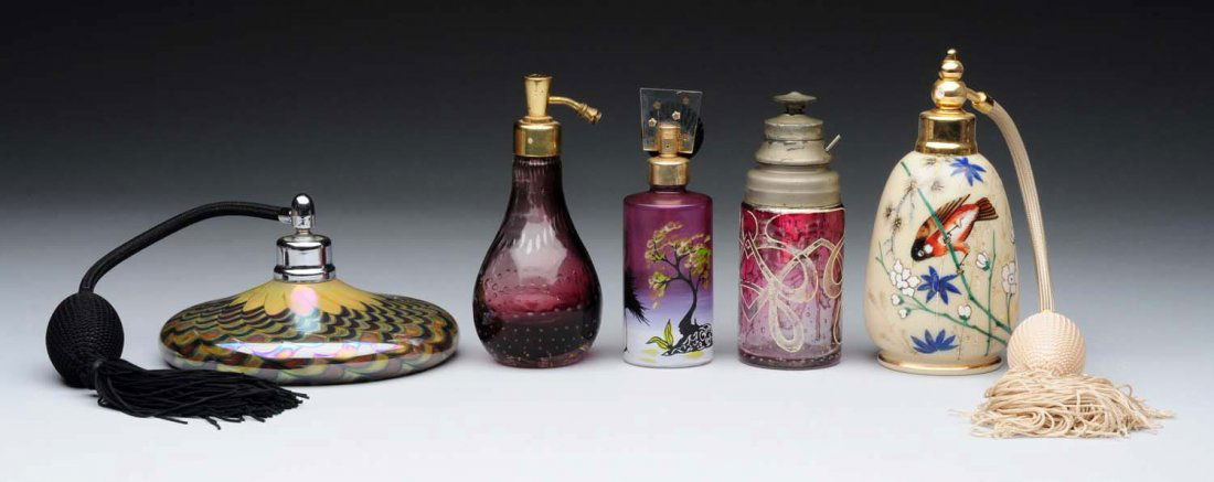 Lot Of 5: Art Glass Perfume Bottles. (1 of 1)