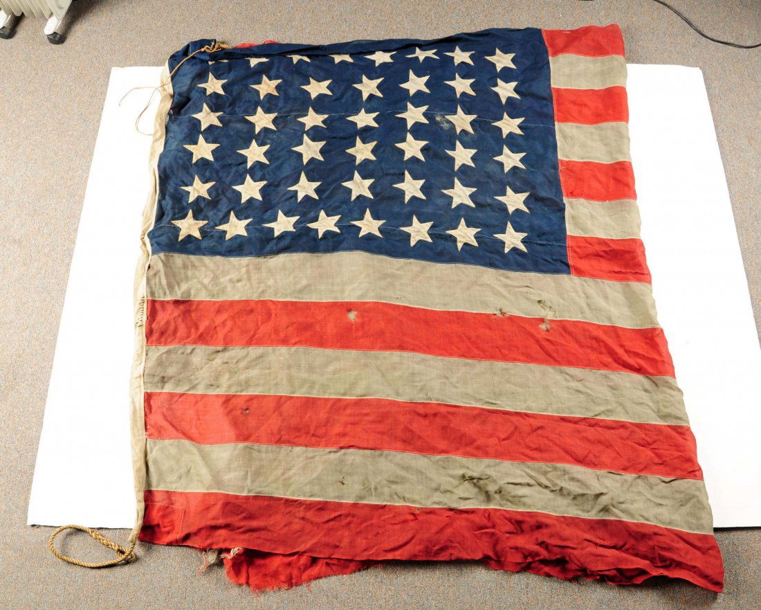 Patriotic American Flag With 43 Handsewn Stars. (1 of 3)