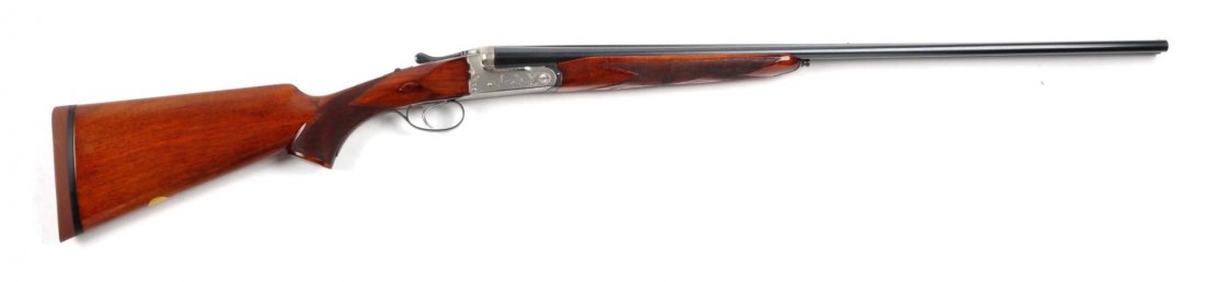 (C) Spanish .410 SxS Stoeger Arms Shotgun.: Serial # 138147 27-1/2" barrel in .410 bore with 3" chambers, choked modified/improved, double bead sights, full raised matted rib, auto-ejectors, single select trigger, 14" LOP to solid red recoil pa