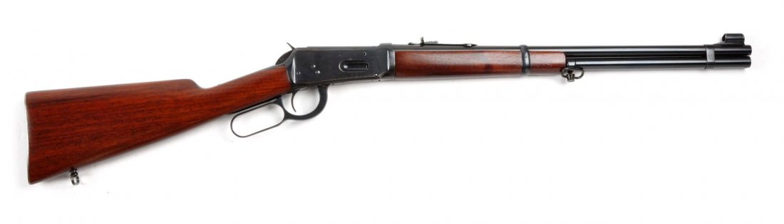(C) Winchester Model 94 Falt-Band Carbine (Pre-64): Serial # 1399435 20" barrel in .30 WCF caliber. Standard 1943-48 manufacture 1894 carbine. Features full magazine, ramp front sight with hood, sporting rear sight, two barrel bands, blue finish, no ri