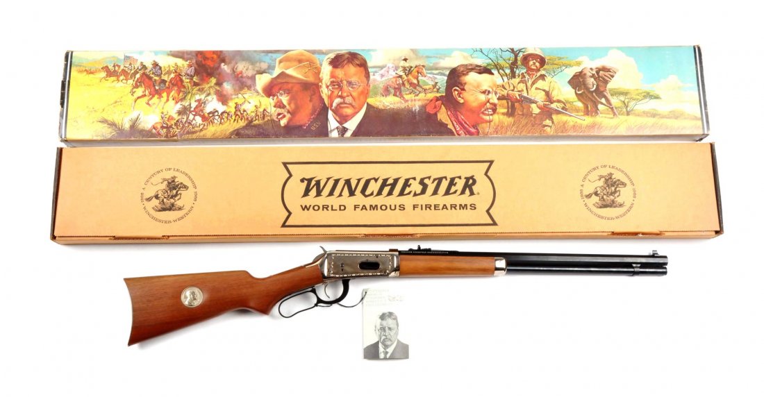 (M) MIB Winchester Model 94 T.R. Comm. Carbine.: Serial # TR41641 20" barrel in .30 WCF. Winchester produced this carbine in 1969. This carbine, or short rifle, featured a full octagon barrel, full magazine, walnut stock, pistol grip, and rifle butt