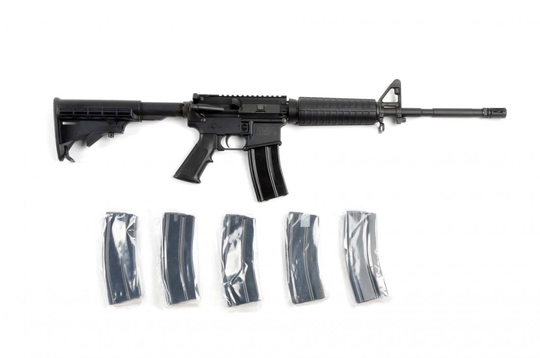 (M) S&W M&P-15R 5.45x39mm Tactical Carbine.: Serial # SM18989 16” barrel in 5.45x39mm caliber. Based on a combat-proven design, the M&P15R incorporates the standard features found in all Smith & Wesson M&P rifle, but chambered in the 5.45x39mm