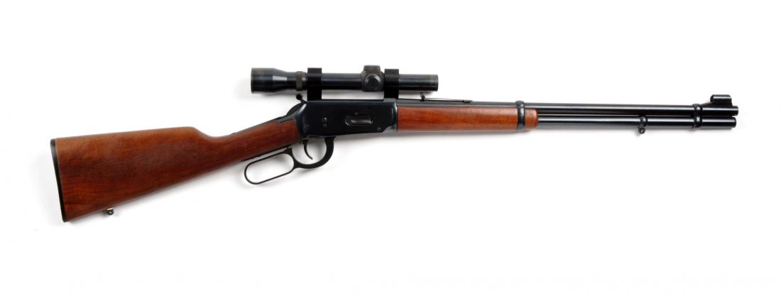 (M) Winchester Model 94 Lever Action Carbine.: Serial # 3716909 20" barrel in .30-30 caliber. Manufactured in 1972. Features; full round barrel, full magazine, twin barrel bands, sporting rear sight, ramp front sight with hood, walnut stocks, Winc
