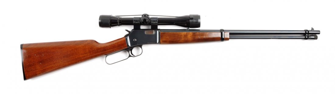 (M) Browning BLR .22 Lever Action Rifle.: Serial # 05489RP126 21-1/2'' barrel in .22 rimfire caliber. Highly recognized as one of the finest .22 lever actions ever built.. Features the blue finish, high gloss stock, and Browning black composi