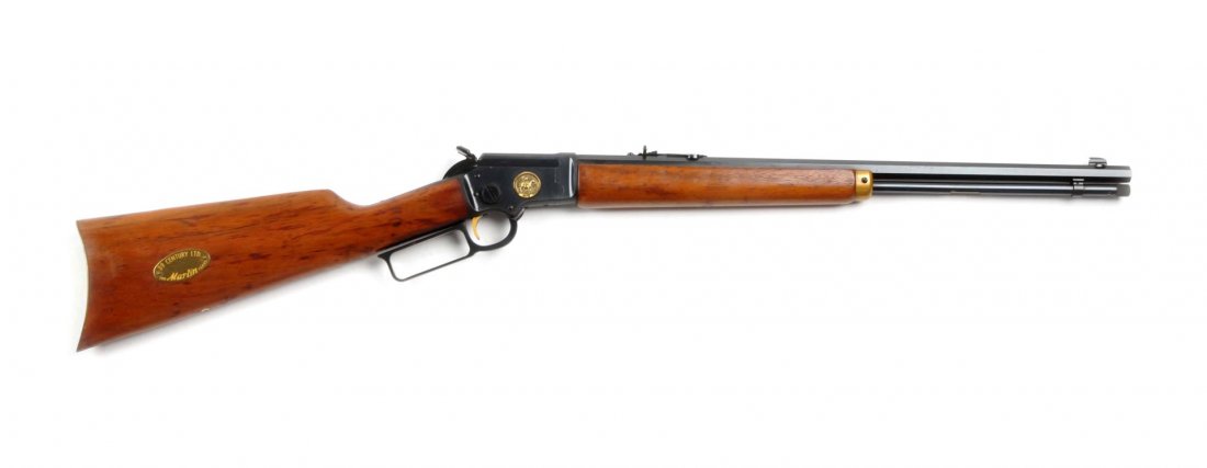 (M) Marlin Model 39 Century LTD Rifle.: Serial # 10149 20” barrel in .22 rimfire caliber. Marlin produced this lever action carbine based on the famous Model 39 Lever Action in 1970 to commemorate the 100th anniversary of Marlin firearms.