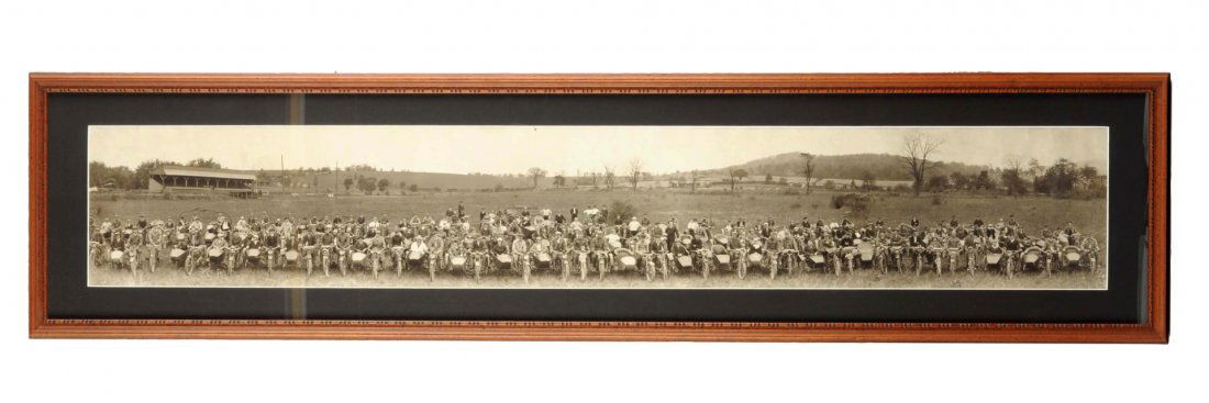 Early Yard Long Photograph of Cycles & Sidecars. (1 of 1)