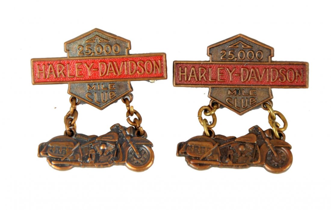 Lot of 2: Harley-Davidson 25,000 Mile Club Pins. (1 of 1)