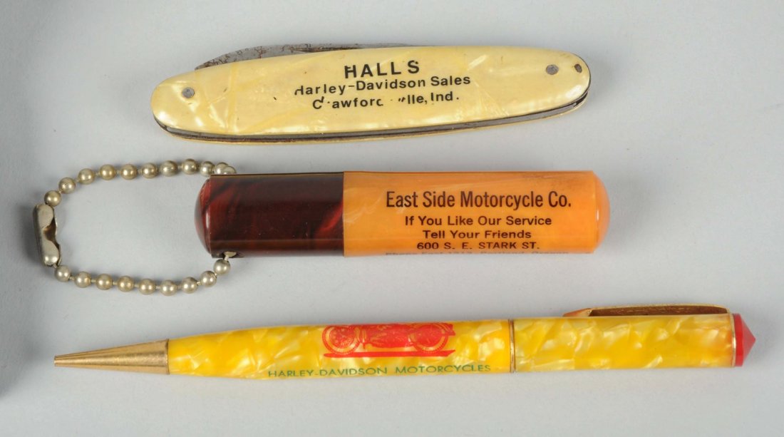 Lot of 3:1950's Harley-Davidson Promotional Items. (1 of 2)