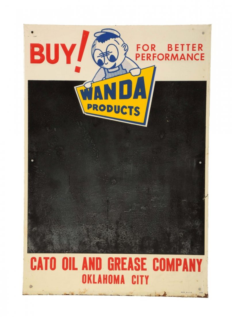 Wanda Products Oil & Grease Embossed Sign.