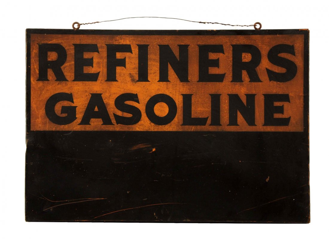 Refiners Gasoline Tin Chalkboard Sign. (1 of 1)
