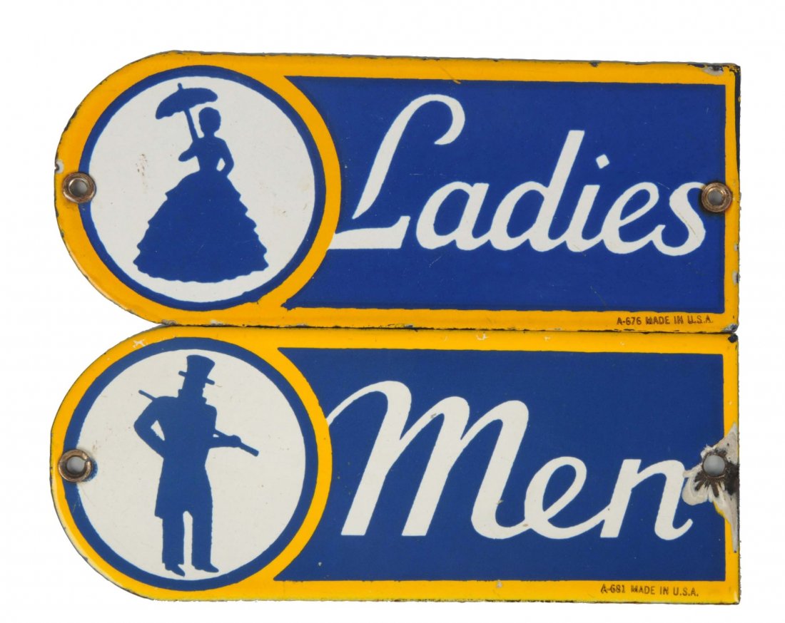 Lot of 2: (Sunoco) Ladies & Men Rest Room Signs. (1 of 1)