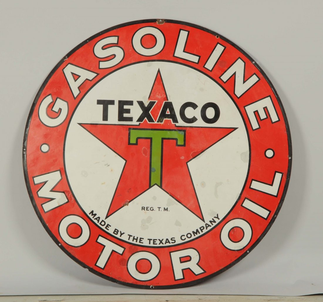 Texaco (black-T) Gasoline Sign. (1 of 2)
