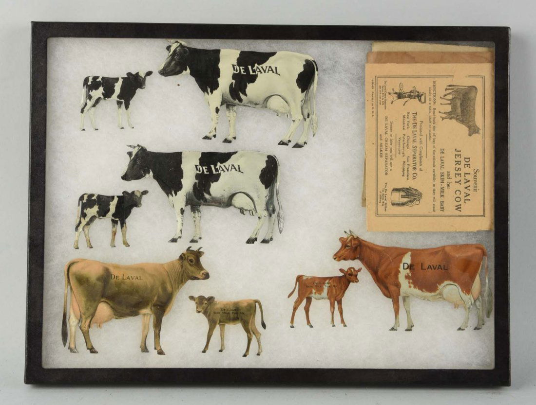 Lot of 8: De Laval Die-Cut Tin Cow Signs. (1 of 1)