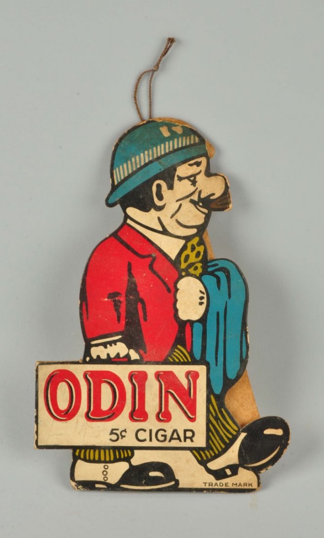 Diecut Odin Cigar Advertising Sign. (1 of 1)