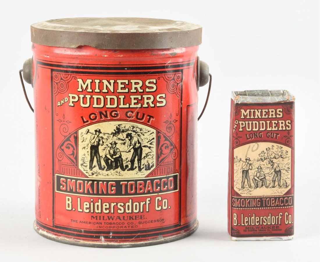 Lot Of 2: Miners & Puddlers Tobacco Tin & Pack. (1 of 1)