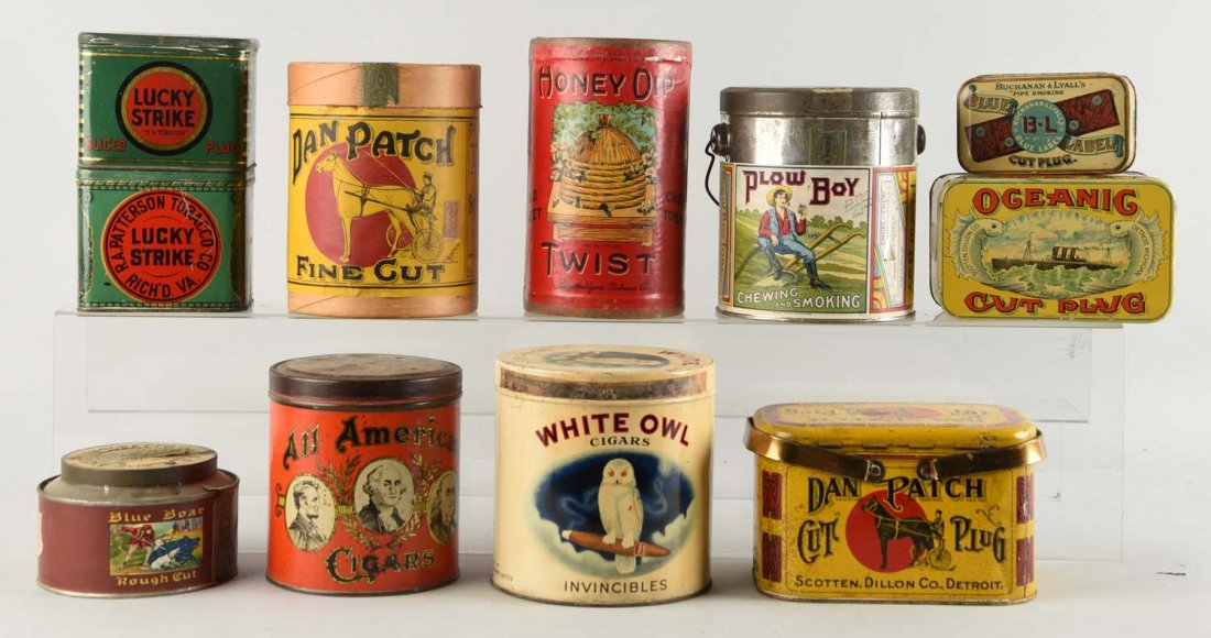 Lot Of 11: Assorted Tobacco & Cigar Tins. (1 of 1)