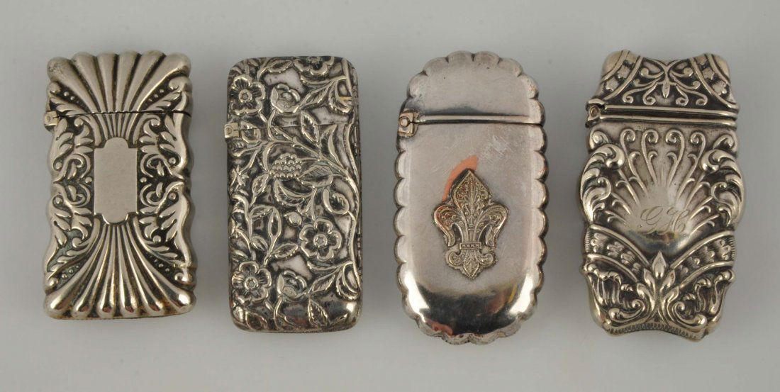 Lot of 4: German Silver Match Safes. (1 of 1)
