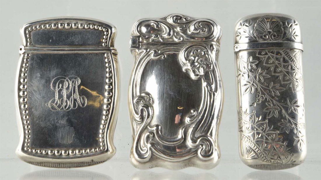 Lot of 3: Sterling Silver Match Safes. (1 of 1)