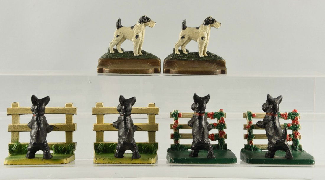 Lot Of 3: Cast Iron Assorted Dog Bookends. (1 of 1)
