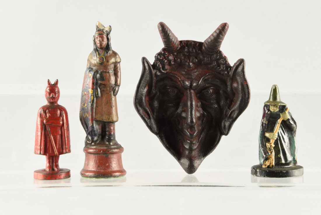 Lot Of 4: Cast Iron Assorted Paperweights. (1 of 1)