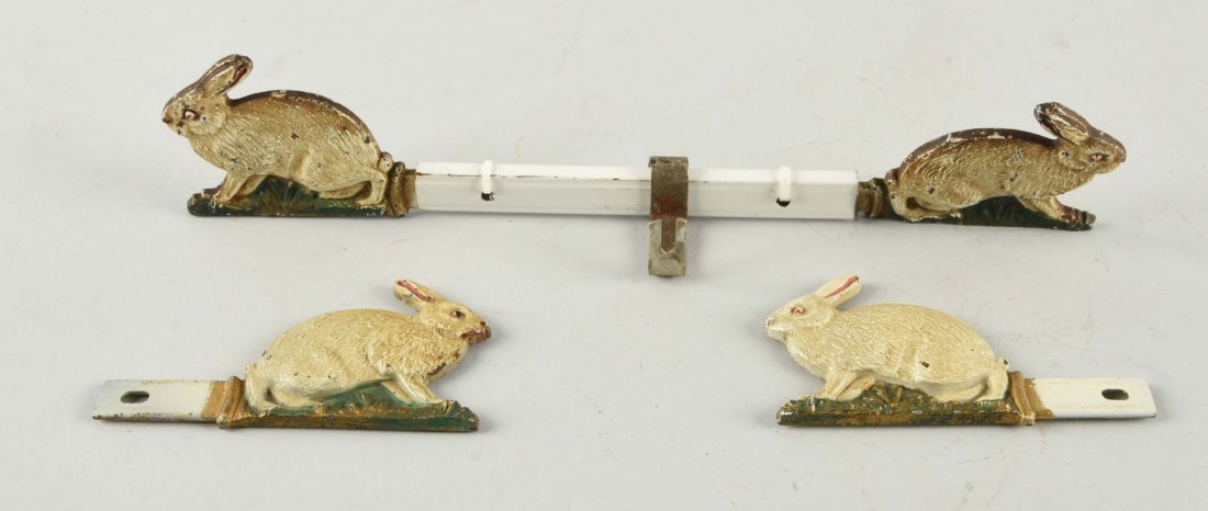 Lot Of 4:Cast Iron Rabbit Curtain Rod Decorations. (1 of 1)