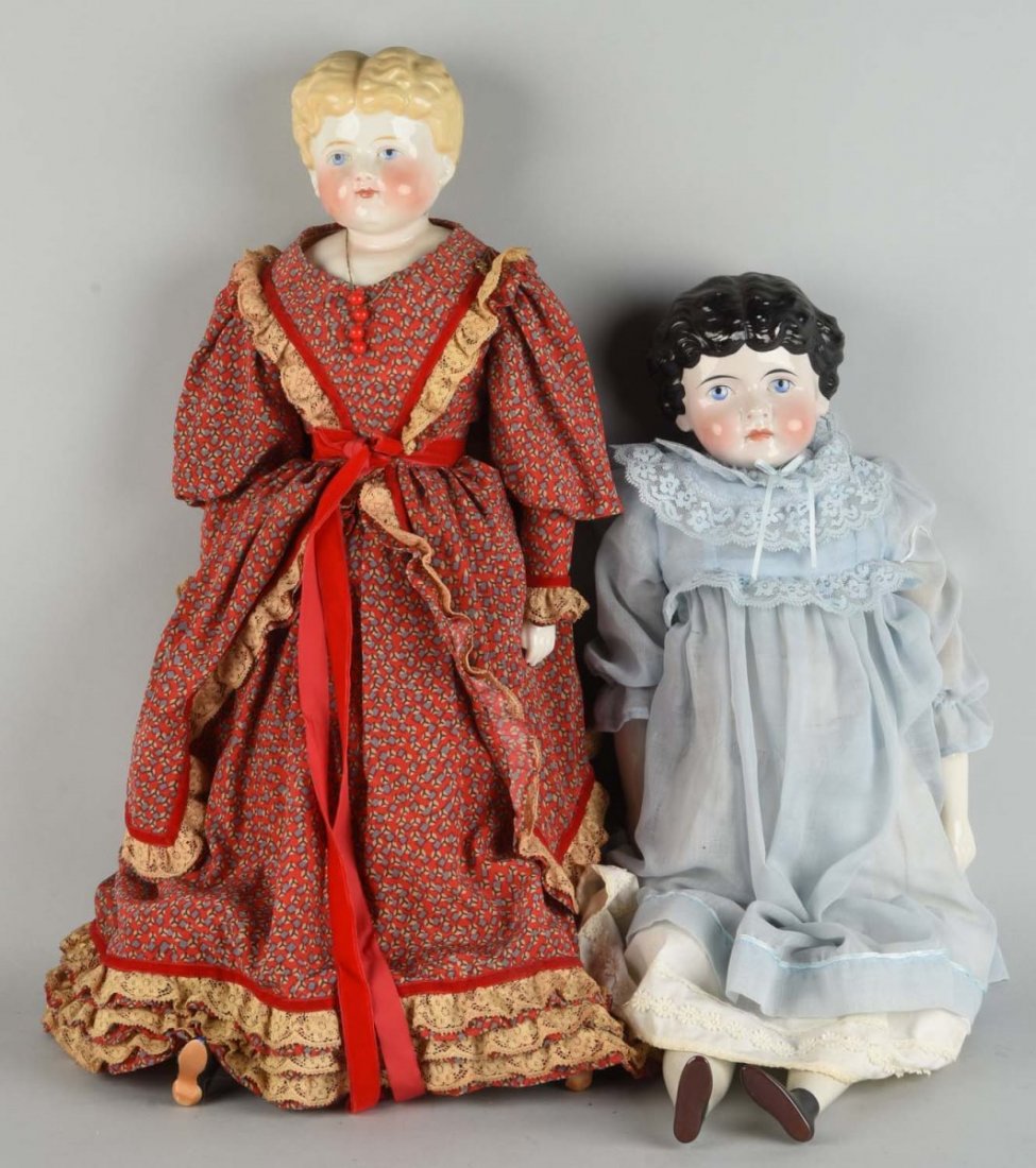 Lot Of 2: Antique German China Head Dolls. (1 of 1)