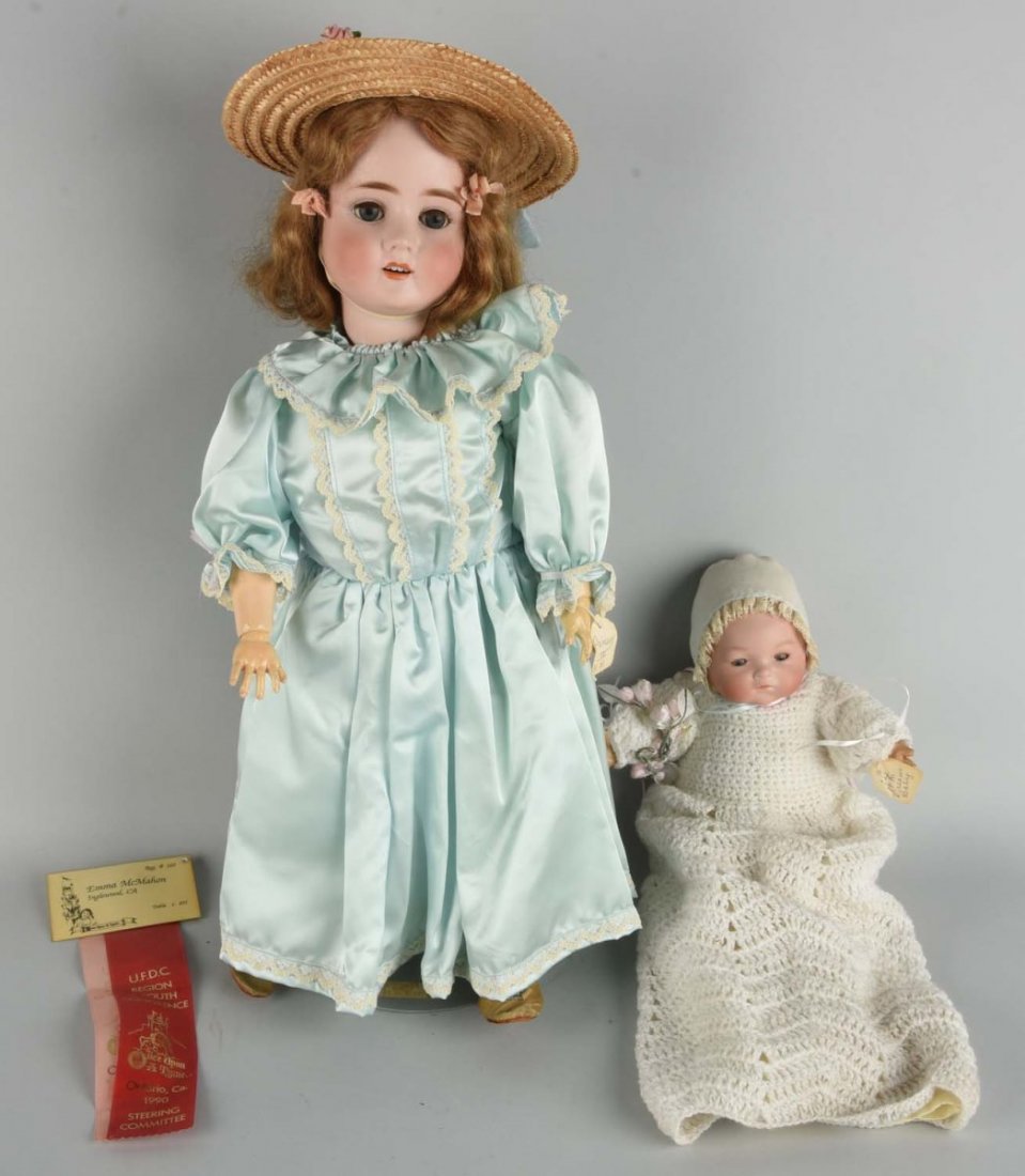 Lot Of 2: Antique German Bisque Head Dolls. (1 of 1)