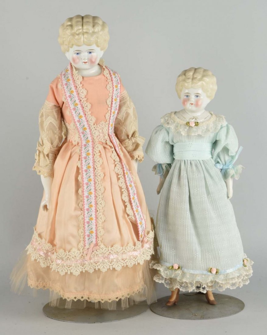 Lot Of 2: Blond Antique German China Head Dolls. (1 of 1)