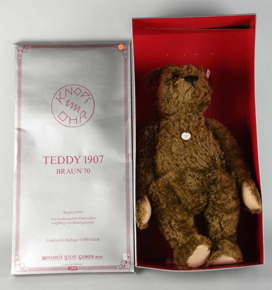 Steiff "Teddy 1907 Braun 70" Teddy Bear. (1 of 1)