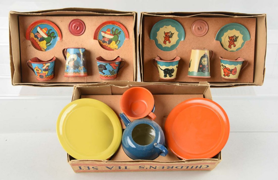 Lot Of 3: Tin Litho Tea Sets. (1 of 1)