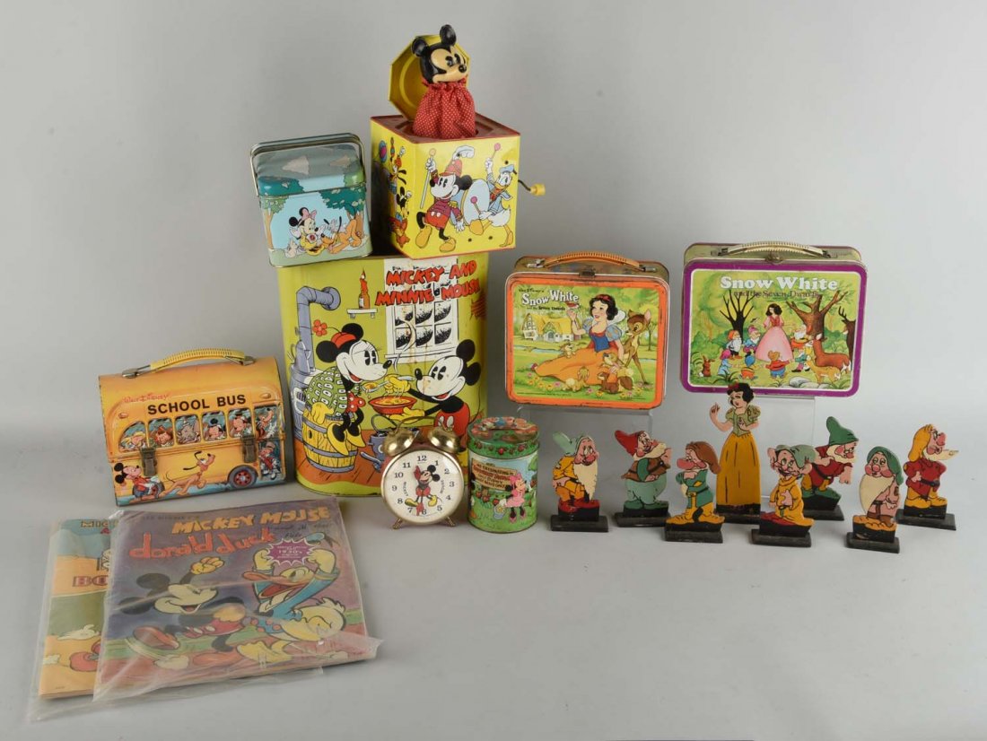 Large Lot Of Disney Lunch Boxes & Toys. (1 of 1)