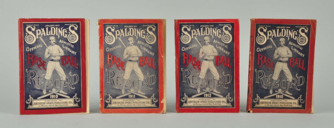 Lot Of 4: Spalding's Baseball Guide Books. (1 of 1)
