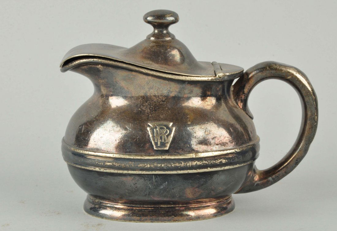 Small Silver Plated Railroad Pitcher. (1 of 1)