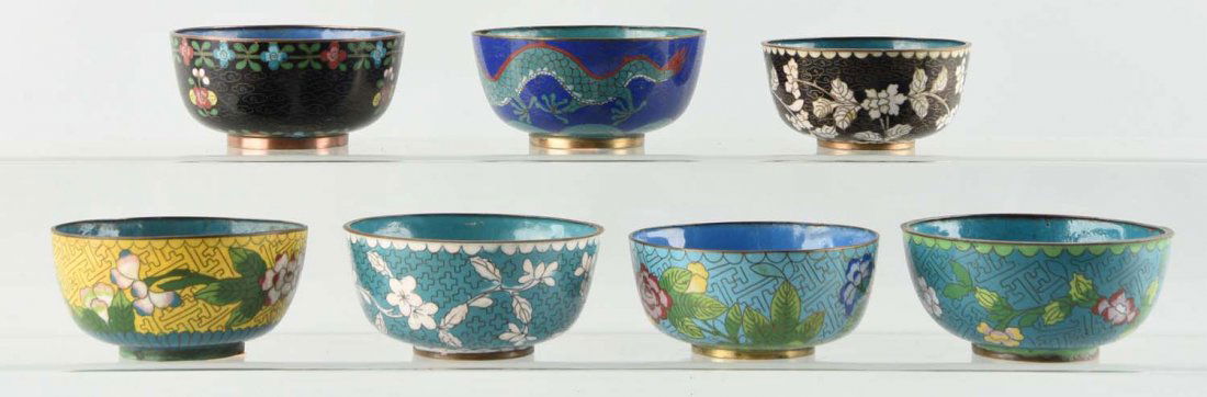 Lot Of 7 : Cloissone Oriental Bowls. (1 of 1)