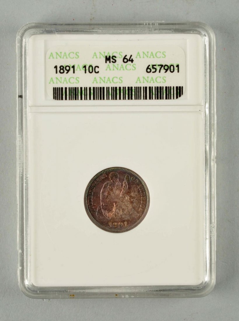 1891 10¢ Seated Liberty Dime. (1 of 3)