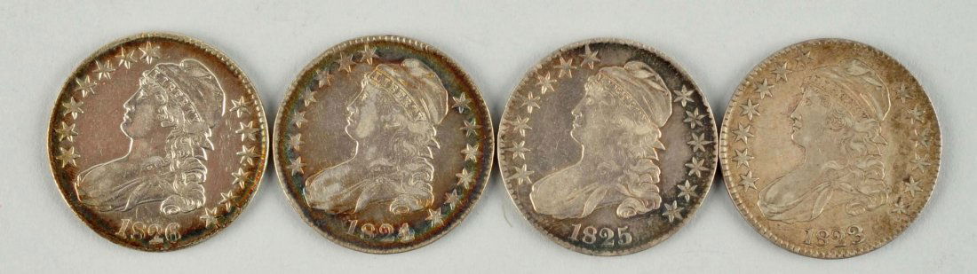 Lot of 4: Capped Bust Half Dollars. (1 of 2)