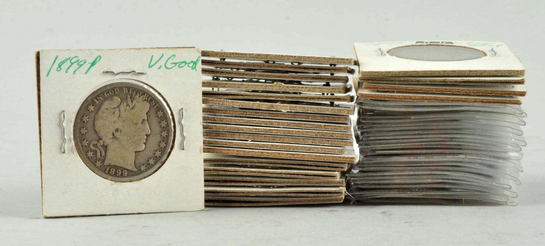 Lot of 35: Barber Half Dollars. (1 of 1)