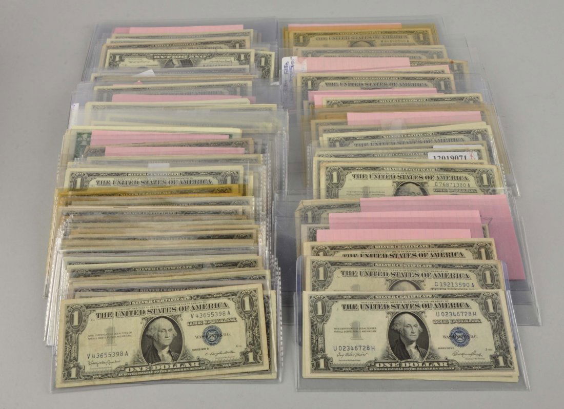 Lot of 121: $1 Silver Certificates. (1 of 3)